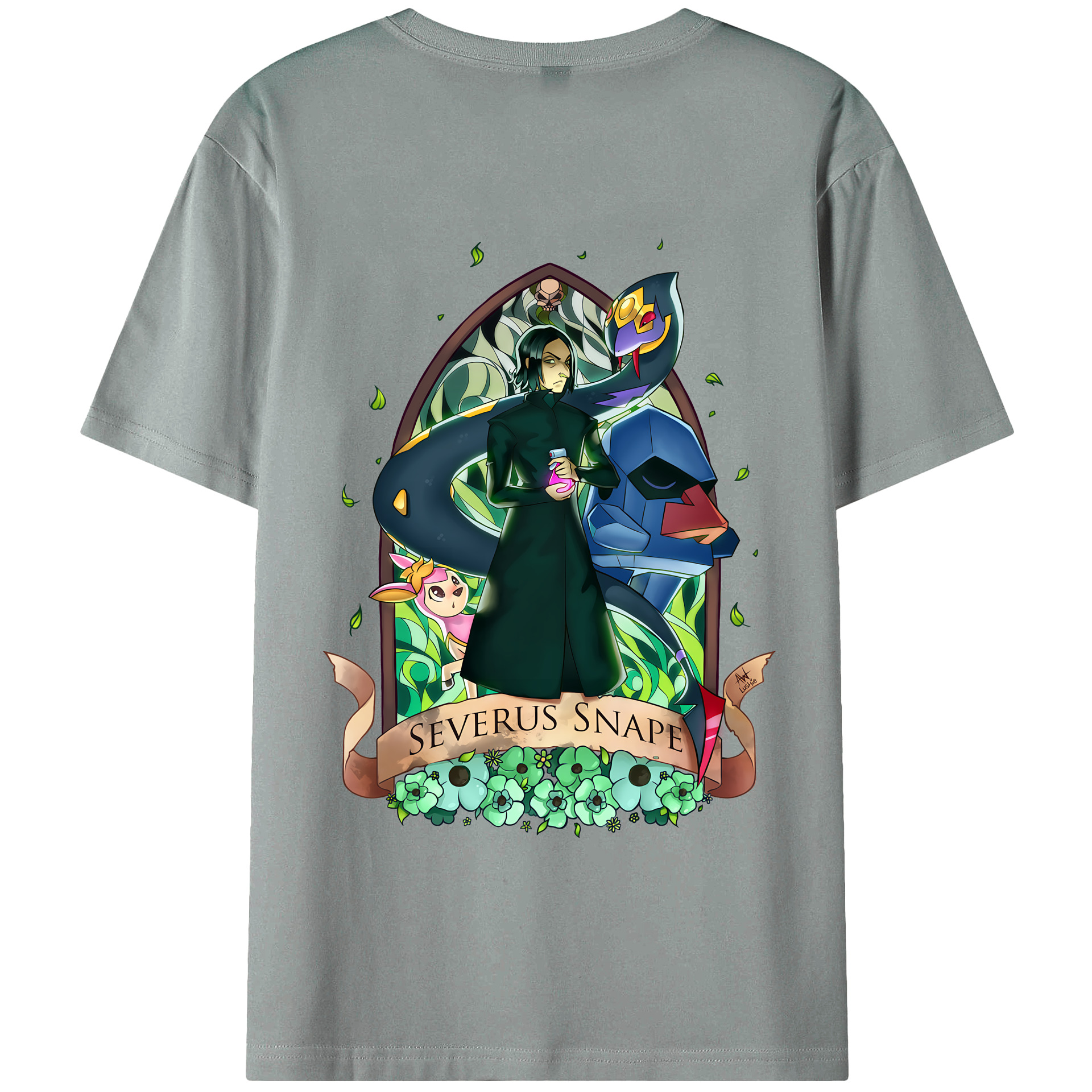 （画像用） Harry Potter ハリー・ポッターシリーズ 綿100％ メンズ半袖Tシャツ（バックプリント） 通気性
